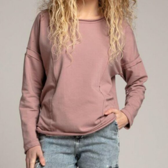 Women's Mamatu breastfeeding sweatshirt in chill pink. Size L/XL - Picture 1 of 12